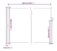 vidaXL Retractable Side Awning Outdoor Privacy Screen Anthracite 180x600 cm