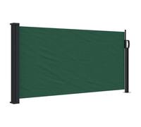 vidaXL Retractable Side Awning, Outdoor Privacy Screen for Garden Balcony Terrace Patio Yard, UV Resistant Sunshade Shelter, Dark Green 100x500 cm