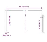 vidaXL Retractable Side Awning Black 120x500 cm, Black