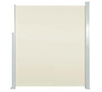 vidaXL Retractable Side Awning - Steel Frame & Polyester Fabric, Adjustable Width & Roll-Back Function, For Garden, Patio, Balcony - Cream