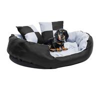 vidaXL Reversible & Washable Dog Cushion Grey and Black 85x70x20 cm