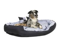 vidaXL Reversible & Washable Dog Cushion Grey and Black Dog Mattress Basket