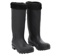 vidaXL Rian Boots with Removable Socks Waterproof Wellies Black Size 38 PVC