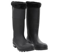 vidaXL Rian Boots with Removable Socks Waterproof Wellies Black Size 45 PVC