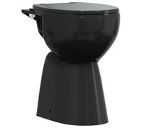 Vidaxl Rimless Toilet 7 Cm Extra Height Soft Close Ceramic Black Without Flush Tank