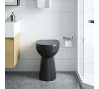 vidaXL Rimless Toilet 7 cm Extra Height Soft Close Ceramic Black