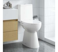 'vidaXL High Rimless Ceramic Toilet - Soft Close, Extra Height for Comfort, White, Easy to Clean and Assemble - Ideal for Bathroom