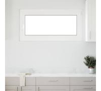 vidaXL RISOR Tilt&Turn Basement Window - 120x60 cm White PVC, Double Thermal Glazing, Ideal for Ventilation & Leak Protection in Basements, Garages, Sheds