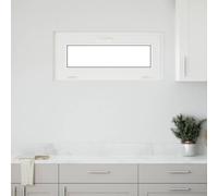 vidaXL RISOR White Basement Window 90x40 cm - Tilt and Egress Design with Triple Glazing and PVC Frame
