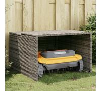 vidaXL Robot Mower Garage Grey 86x90x52/57 cm Poly Rattan
