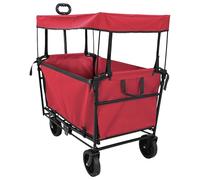 vidaXL ROBUS Folding Hand Trolley, Red, 105 x 56.5 x 116 cm, Oxford Fabric, Compact, Durable and Ergonomic, Rust Resistant, Foldable, with Adjustable Wheels