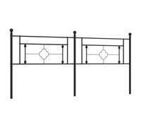 vidaXL Robust Metal Headboard in Black for 200 cm bed - Classic Design & Excellent Back Support for Reading or Watching TV in Bed
