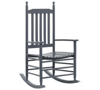 Rocking Chair with Curved Seat Grey Wood Outdoor Porch Armchair Seat vidaXL