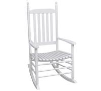 vidaXL Rocking Chair with Curved Seat White Wood