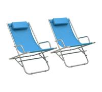 vidaXL Rocking Chairs 2 pcs Steel Blue
