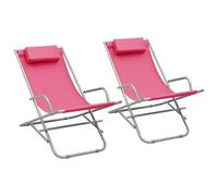 vidaXL Rocking Chairs 2 pcs Steel Pink