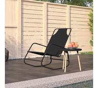 vidaXL Rocking Sun Lounger Black Steel and Textilene
