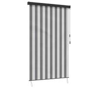 vidaXL Roller Blind Anthracite and White 100 x 250 cm Fabric and Aluminium Modern Rectangular Outdoor Roller Blind Patio Garden Balcony Protection Sun Protection Heat Block
