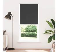 vidaXL Black Roller Blind with Reflective Backside Coating, 100% Light Reduction, Thermal Layer for Temperature Regulation, Easy Installation, Adjustable Pull Chain