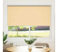 vidaXL Roller Blind Blackout Beige - Thermal Efficient 140 x 175 cm Blinds with Silver Reflective Coating, Easy Installation Accessories Included