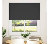 vidaXL Roller Blind Blackout Black 125x150 cm Fabric Width 121.6 cm Polyester