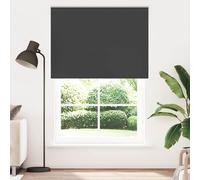 vidaXL Roller Blind Blackout Black 150x210 cm Fabric Width 146.6 cm Polyester