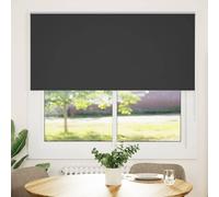 vidaXL Roller Blind Blackout Black 155x150 cm Fabric Width 151.6 cm Polyester