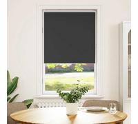 vidaXL blackout roller blinds - aluminum top rail, 80x150 cm 100% polyester fabric, black, heat regulation, multi-mount options