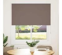 vidaXL Roller Blind Blackout Coffee 140x130 cm Fabric Width 136.6 cm