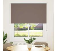 vidaXL Roller Blind Blackout Coffee 140x130 cm Fabric Width 136.6 cm Polyester
