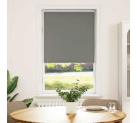 vidaXL Roller Blind - Blackout Grey, 85x130 cm - Polyester Fabric with Aluminium Rail, Versatile Installation for Windows, Home/Office Decor