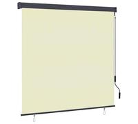 Outdoor Roller Blind Cream 180x250cm Polyester Aluminium Hand-Crank Ceiling Fix