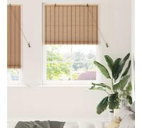 vidaXL Roller Blind with Curtains Manual Nature 120 x 220 cm Bamboo, Brown