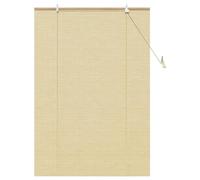vidaXL Roller Blind with Curtains Manual Nature 110 x 160 cm Bamboo, Kitchen, Modern Roller Blind, Rectangular Sunshade, Beige Window Covering, Eco-Friendly Shades for Privacy and Light Control