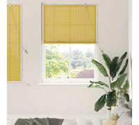 vidaXL Roller Blind with Curtains Manual Yellow 100 x 160 cm Bamboo