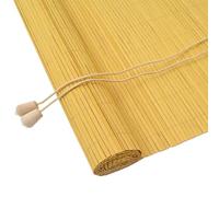 vidaXL Roller Blind with Curtains Manual Yellow 90 x 160 cm Bamboo, Kitchen, Modern Roller Blind, Rectangular Sunshade, Beige Window Covering, Eco-Friendly Shades for Privacy and Light Control