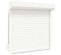 vidaXL Roller Shutter - Aluminium 100x100 cm in White | Pre-built, Easy to Install | Energy Efficient | High Wind Stability | Abrasion & Weather Resistant