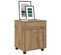 vidaXL Rolling Cabinet Artisan Oak 45x38x54 cm Engineered Wood