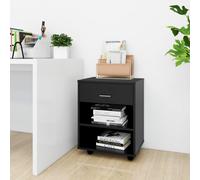 vidaXL Rolling Cabinet Black 46x36x59 cm Engineered Wood