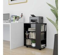 vidaXL Rolling Cabinet Black 60x35x75 cm Engineered Wood