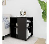 vidaXL Rolling Cabinet Black 60x53x72 cm Engineered Wood