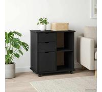 Rolling Cabinet with Wheel Solid Pine Wood Storage Office Home Wooden vidaXL