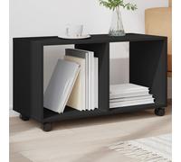 vidaXL Rolling Cabinet Black 72x33x42.5 cm Engineered Wood
