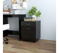 Vidaxl Rolling Cabinet Black 45X38X54 Cm Engineered Wood, Black