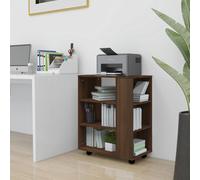 (brown oak) vidaXL Rolling Cabinet Engineered Wood Drawer Rolling Cabinet Multi Colours