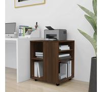 Vidaxl Rolling Cabinet Brown Oak 60X53X72 Cm Engineered Wood, Brown