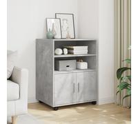 vidaXL Rolling Cabinet Concrete Grey 60x48x81 cm Engineered Wood