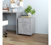vidaXL Rolling Cabinet Concrete Grey Chipboard Drawer Rolling Office Cabinet