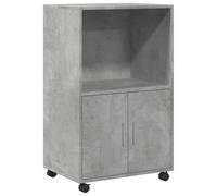 vidaXL Rolling Cabinet, Filing Cabinet with Shelf, Storage Cabinet for Office, File Cabinet on Casters, Modern Style, Concrete Grey Engineered Wood