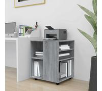 vidaXL Rolling Cabinet Grey Sonoma 60x53x72 cm Engineered Wood